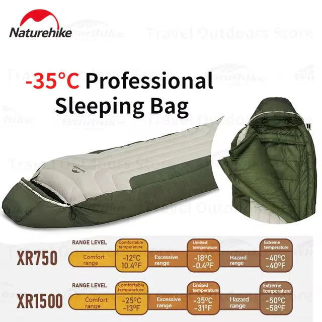[6927595713860] Naturehike Snow Melt Down Sleeping Bag (XR750)- Green