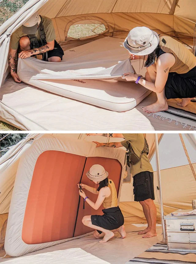 [6927595766286] Naturehike Inflatable cushion cotton bed cover Double - Khaki