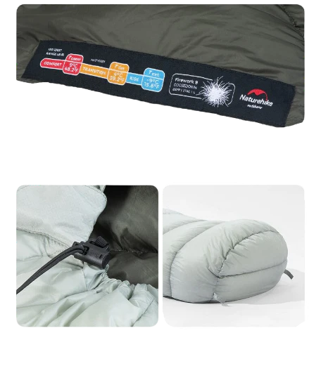 [6927595774359] Naturehike (Fireworks) Ultra-light down sleeping Bag (274G) (Large) - Grey