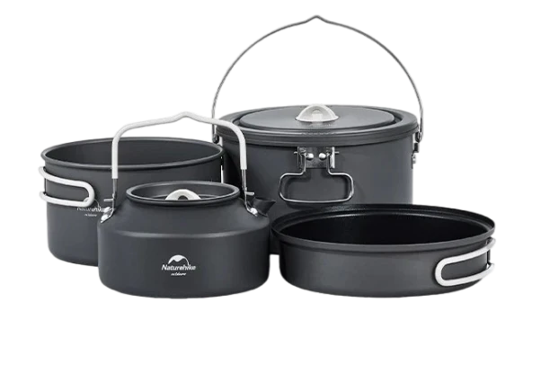 Naturehike Aluminium Alloy Camping Pot set Kettle set - Carbon