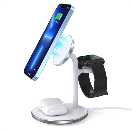 Choetech 3 in 1 Magnetic Wireless Charger Station for iPhone 12/13 Series, Airpods Pro with iWatch Holder
