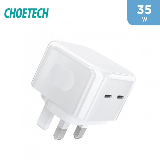 Choetech Q5008-UK  35W GaN Dual C port - White