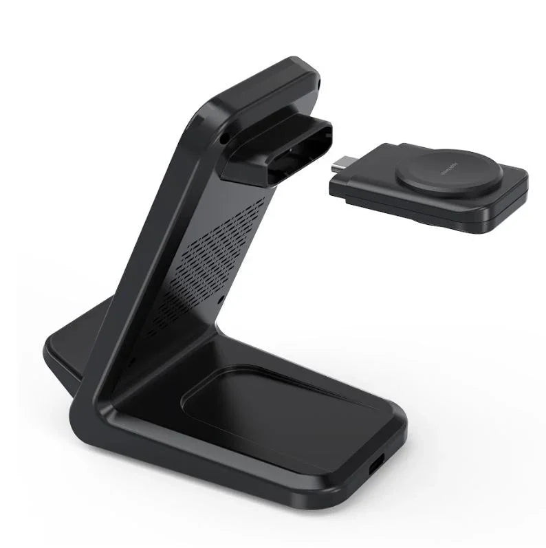 Choetech 3in1 wireless charging with removable iwatch charger holder (Compatible with both Apple and Samsung) black