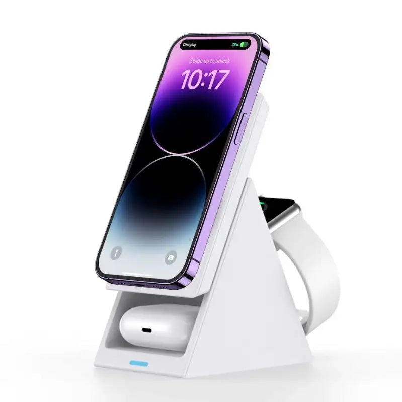 Choetech 3 in 1 wireless charging - White T600-F - GulfStore.com