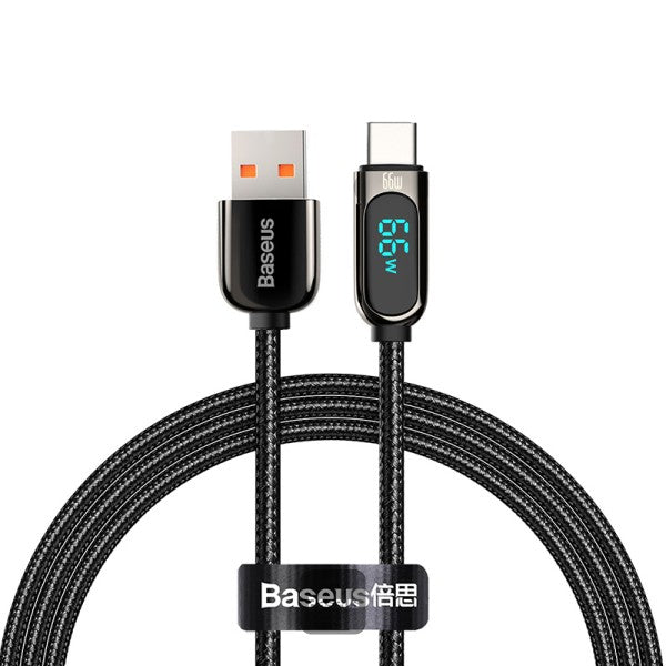 BASEUS | CASX020001 | Display Fast Charging Data Cable USB-C | 66W | 1 M | Black