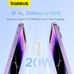 Baseus Pudding Series Fast Charging USB-C to Lightning Cable 1.2M - Stellar White - GulfStore.com