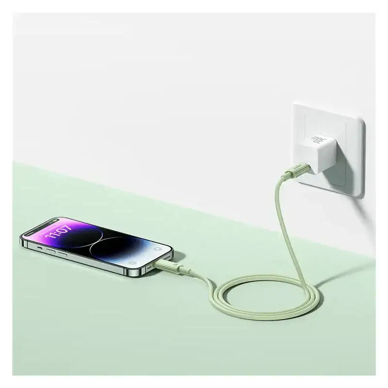 Baseus Habitat Series Fast Charging USB-C to Lightning Cable 2M - Natural Green - GulfStore.com