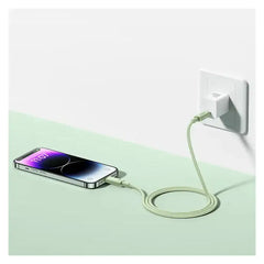 Baseus Habitat Series Fast Charging USB-C to Lightning Cable 2M - Natural Green - GulfStore.com