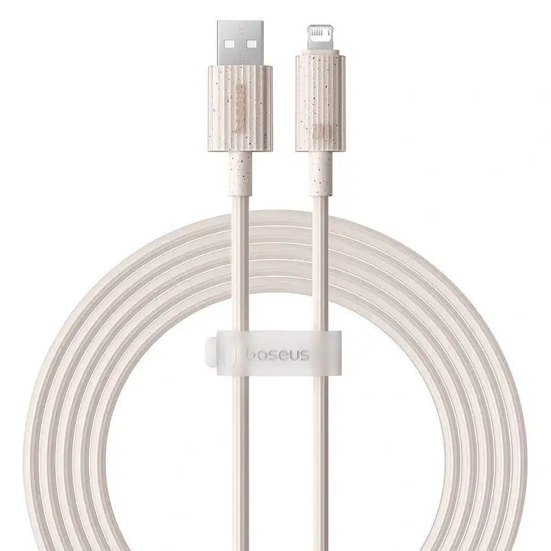 Baseus Habitat Series Fast Charging USB-A to Lightning Cable 2M - Wheat Pink - GulfStore.com