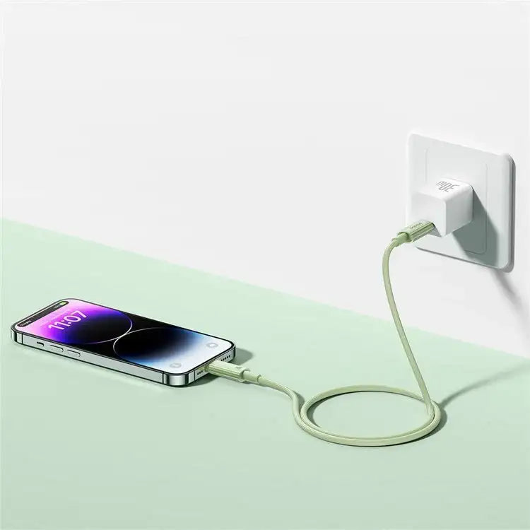 Baseus Habitat Series Fast Charging USB-C to Lightning Cable 1M - Natural Green - GulfStore.com
