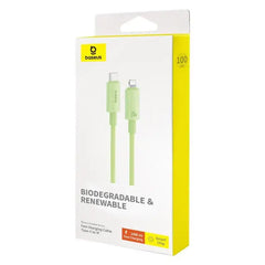 Baseus Habitat Series Fast Charging USB-C to Lightning Cable 1M - Natural Green - GulfStore.com