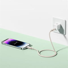 Baseus Habitat Series Fast Charging USB-C to Lightning Cable 1M - Wheat Pink - GulfStore.com