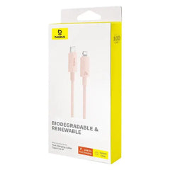 Baseus Habitat Series Fast Charging USB-C to Lightning Cable 1M - Wheat Pink - GulfStore.com