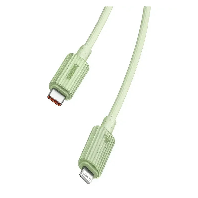 كابل شحن سريع من Baseus Habitat Series USB-C إلى Lightning بطول 2 متر - أخضر طبيعي