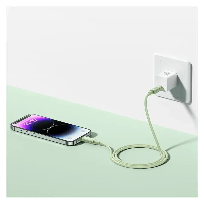 كابل شحن سريع من Baseus Habitat Series USB-C إلى Lightning بطول 2 متر - أخضر طبيعي