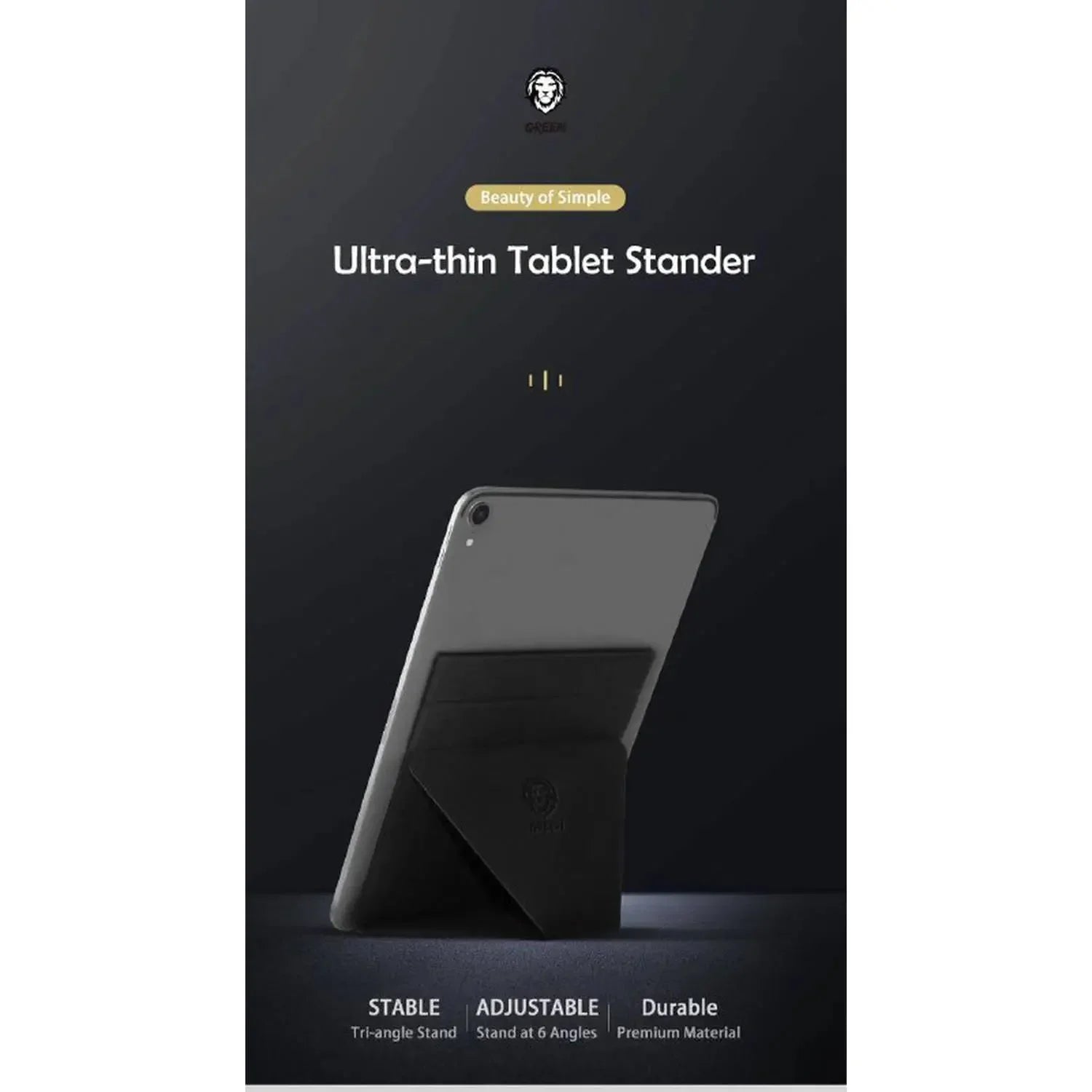 Green Premium Leather Tablet Stand 9 12.9 GNTBGRBK - Black