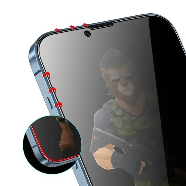Green 3D Privacy Pro Glass Screen Protector for iPhone 13 Pro Max - Black