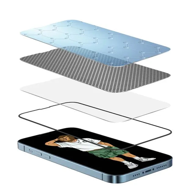 جرين - واقي شاشة زجاجي 3D سيليكون+ لآيفون 13 برو 6.1 - شفاف