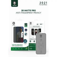 Green 3D Matte Privacy Glass Screen Protector for iPhone 13 Pro Max - Black - GulfStore.com