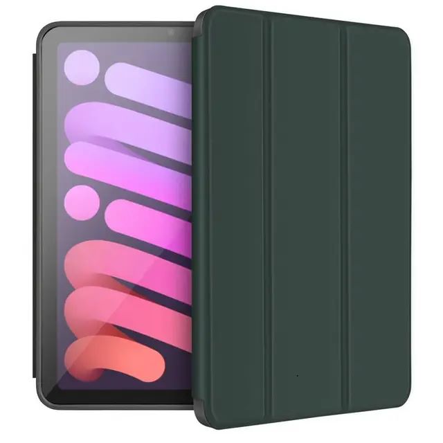 Green Premium Vegan Leather iPad Case For IPad Mini 6, ( 