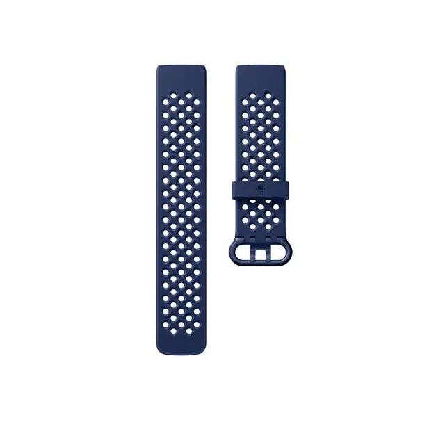 Devia Deluxe Series sport silicone watch band for Fitbit Charge3&4-Large 350764 - Navy Blue