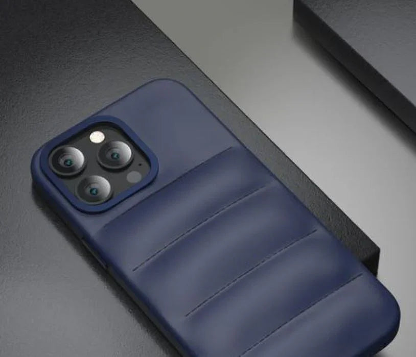 جراب COMMA الجلدي المقاوم للصدمات لهاتف iPhone 14 MAX، أزرق غامق