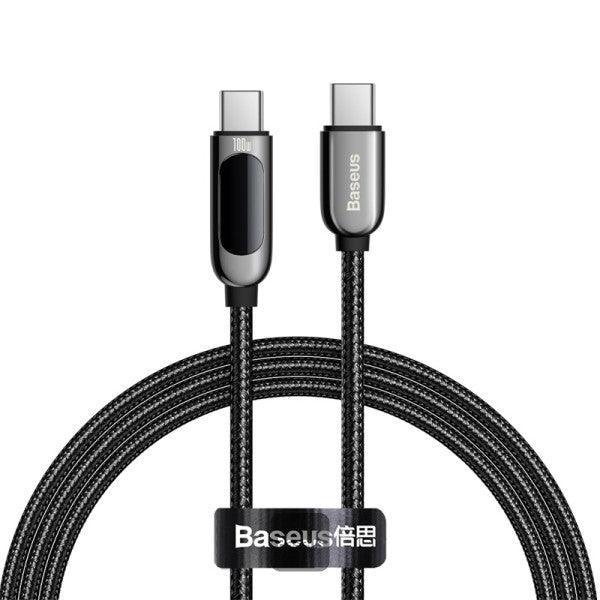 كابل بيانات الشحن السريع من Baseus Display إلى Type-C بقوة 100 وات بطول 1 متر، أسود