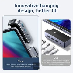 Baseus Bend Angle No.7 Multifunctional Type-C HUB Converter Upgrade - Space Gray CAHUB-CWJ0G - GulfStore.com