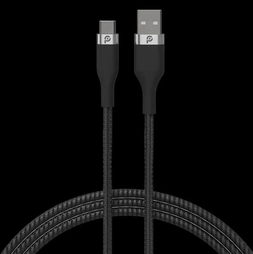 كابل Powero+ Rapid Pro Premium Braided من USB-A إلى Type-C بطول 1.2 متر - أسود