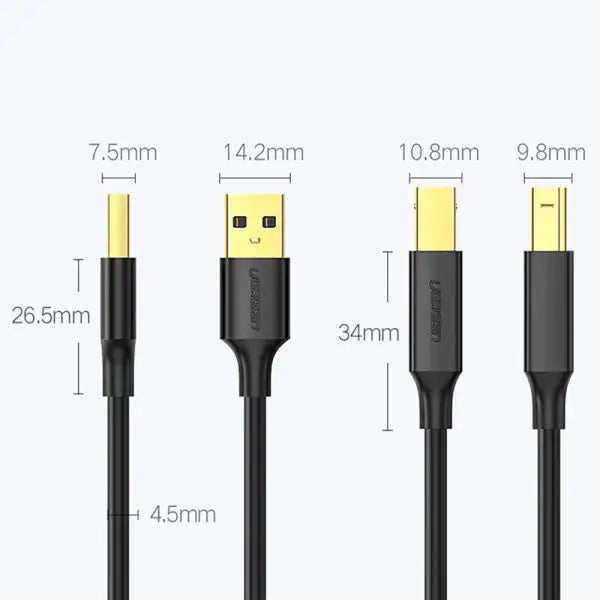 UGreen 20847 USB2.0 AM to BM Print Cable 1m - Black - GulfStore.com