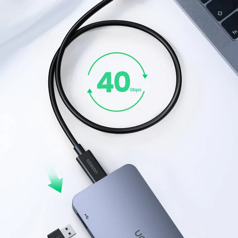 US501 | UGREEN | كابل USB-C إلى USB-C Thunderbolt 4 بطول 0.8 متر (أسود)US501 | 30389