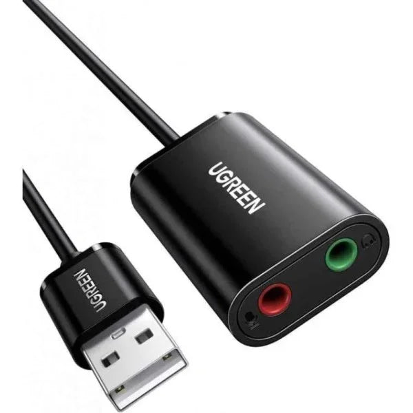 US205 | UGREEN | USB 2.0 External Sound Adapter (Black) | 30724