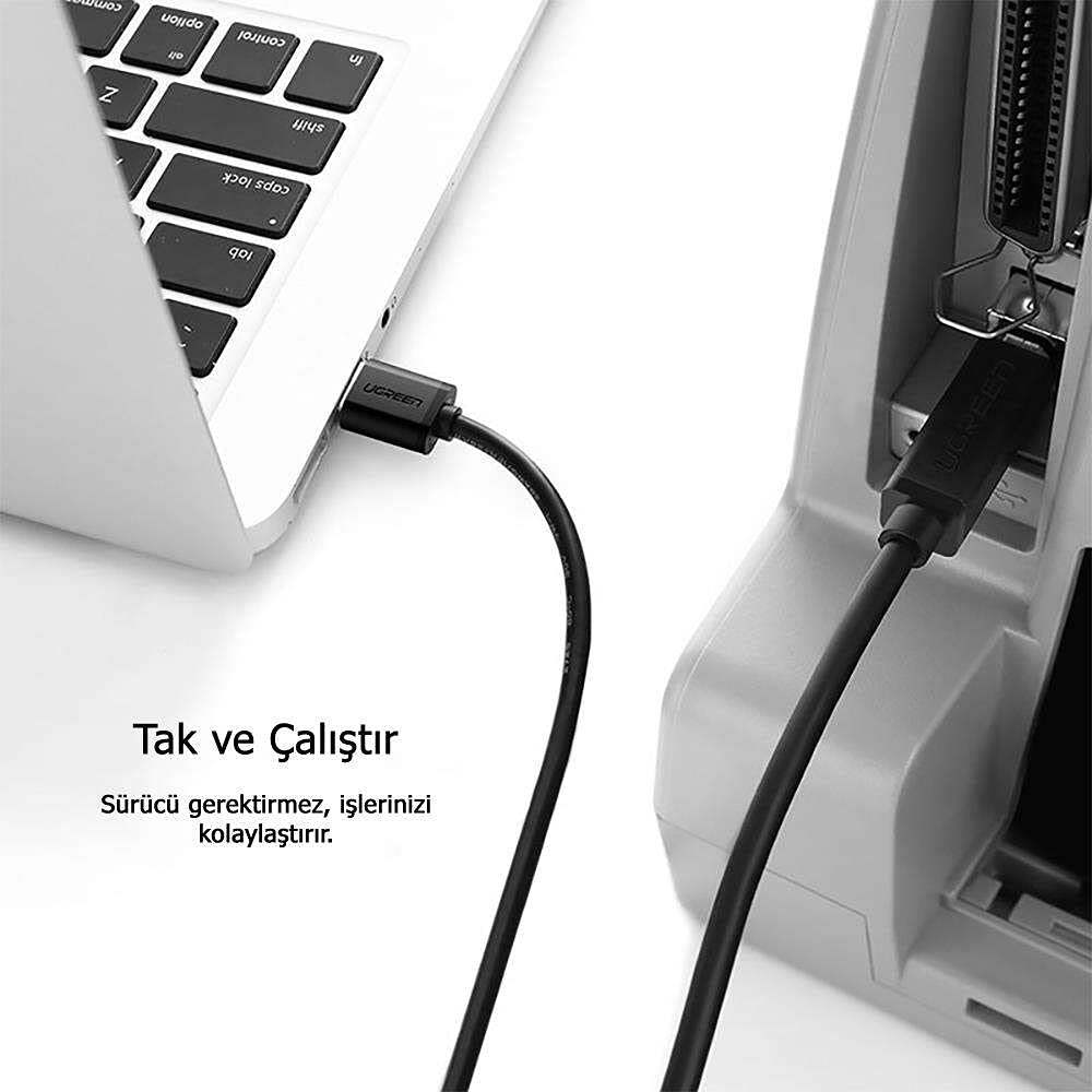 UGreen USB-A 3.0 & USB-B 3.0 Printer Cable 1m - Black - GulfStore.com