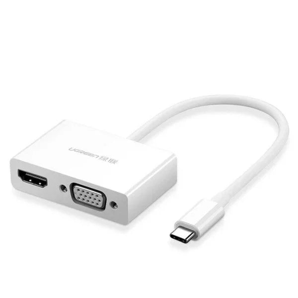 MM123 | UGREEN | USB Type C to HDMI + VGA Converter (White) | 30843