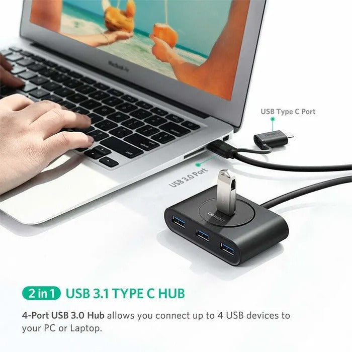 UGreen 2-in-1 USB-C + USB 3.0 4 Port Hub