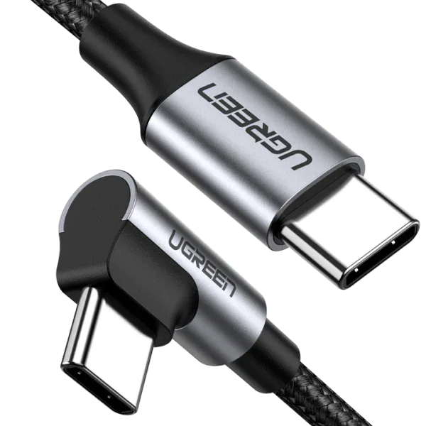 US261 | UGREEN | كابل USB 2.0 دائري CM/M مطلي بالنيكل، غلاف ألومنيوم، 2 متر (رمادي أسود)US261 | 50152