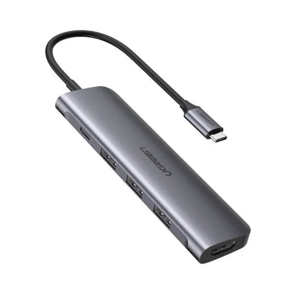 محول طاقة UGreen Type C إلى HDMI + USB 3.0-3+PD (موزع 5 في 1)
