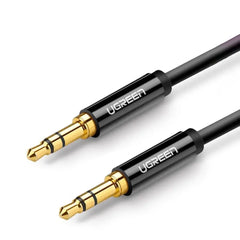 UGreen 3.5mm Male to 3.5mm Male Cable Gold Plated Metal Case with Braid 1M - Black - GulfStore.com