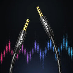 UGreen 3.5mm Male to 3.5mm Male Cable Gold Plated Metal Case with Braid 1M - Black - GulfStore.com