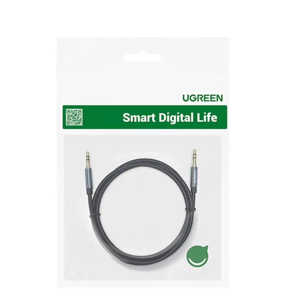 UGreen 3.5mm Male to 3.5mm Male Cable Gold Plated Metal Case with Braid 1M - Black - GulfStore.com