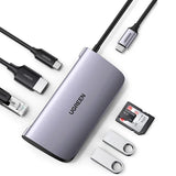 محول يوجرين 50852 CM212 USB-C 7 في 1 متعدد الوظائف - رمادي فضائي