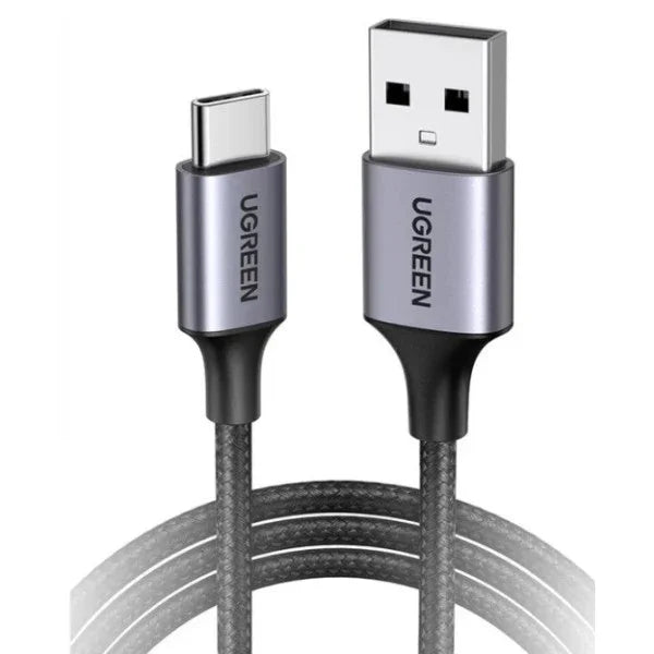 US288 | UGREEN | كابل USB-A 2.0 إلى USB-C مضفر من الألومنيوم مطلي بالنيكل بطول 1.5 متر (أسود) | 60127