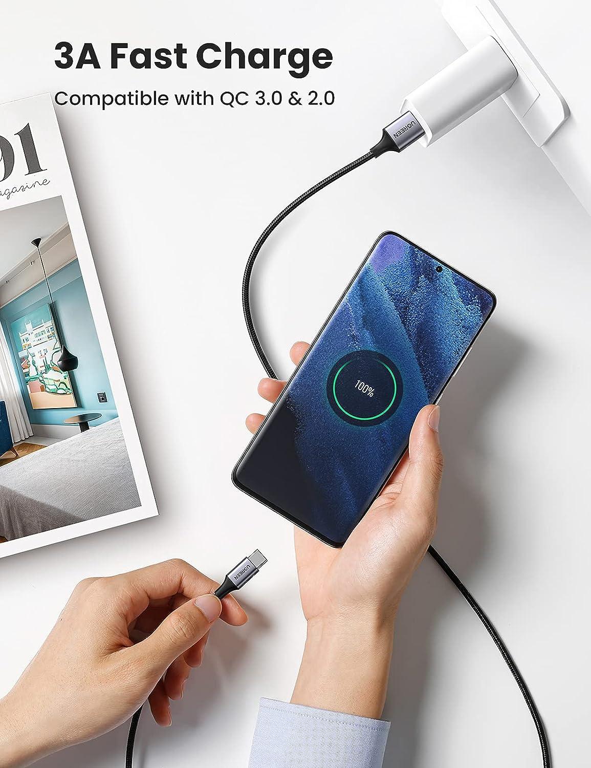 كابل يوجرين USB-A إلى Type-C بطول 3 متر - أسود