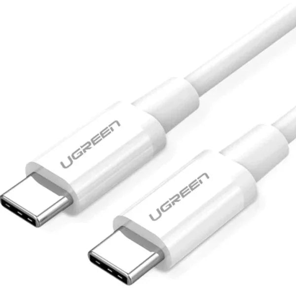 كابل يو جرين US264 USB-C إلى USB-C بقوة 60 واط بطول 1.5 متر، أبيض