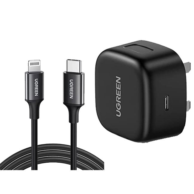 UGreen 20W PD Fast Charger Kit for iPhone - Black