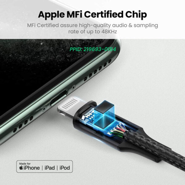 Ugreen MFi Lightning to 3.5mm Aux Cable for iPhone 2m