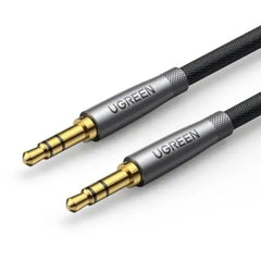 UGreen 0.5m 3.5mm Metal Alu Case Braided Audio Cable - Silver Gray - GulfStore.com