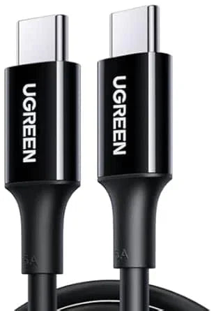 كابل يوجرين USB-C إلى USB-C 100 واط 2 متر أسود 