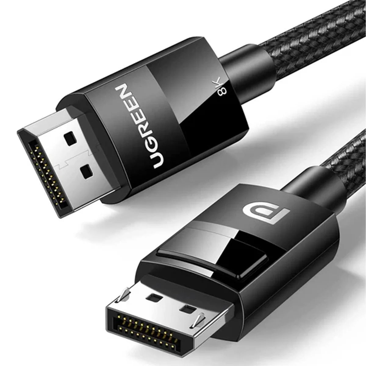 UGREEN DP 1.4 Male to Male Plastic Case Braided Cable - 2 Meter / Black
