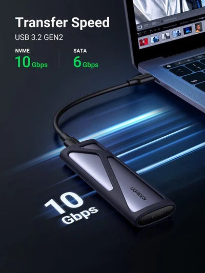 علبة UGREEN 10Gbps M.2 NVMe SATA